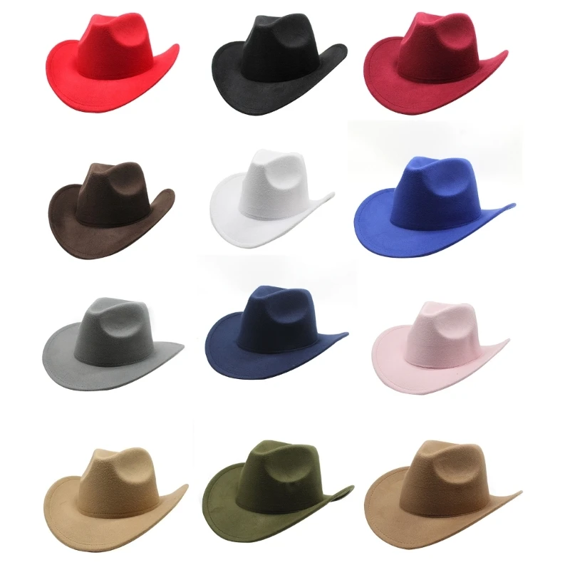 

Hat Wide Brim Cowboy Hat Versatile for Men Women Singers Comedian 28TF