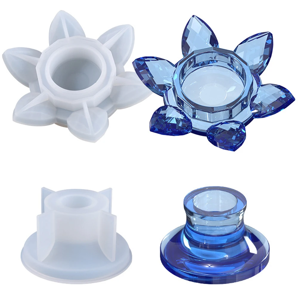 

DIY 3D Lotus Candle Holder Silicone Mold Wax Mould Clay Epoxy Resin Craft Making Homemade Storage Box Molds Tool Home Decoration