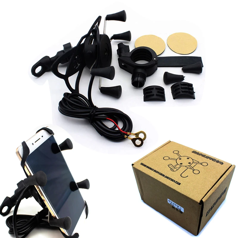 

Mountain Bicycles motorcycles handle 7/8 "1 USB cradle used with a more secure device for 3.5-6 inch mobile phone use