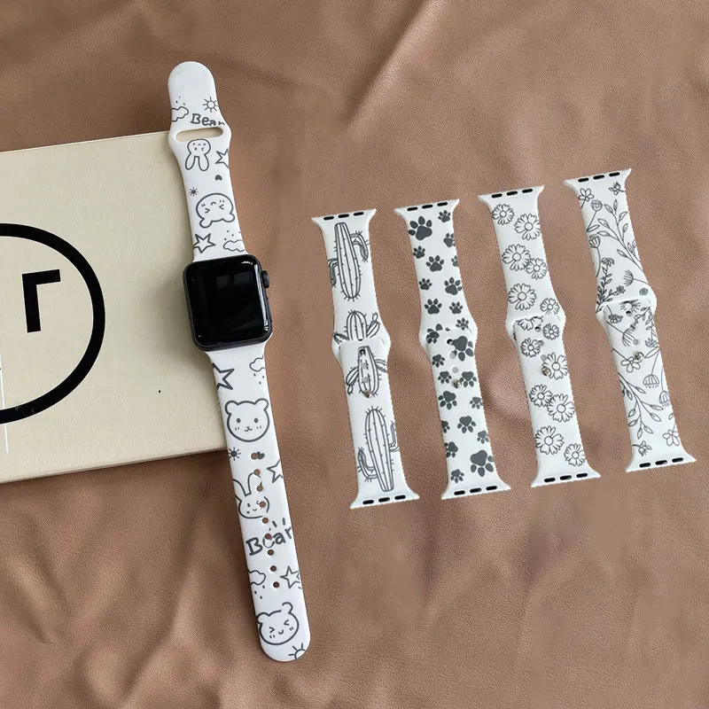 

Силиконовый браслет для Apple Watch Band 40 мм 38 мм 42 мм 44 мм 45 мм 41 мм