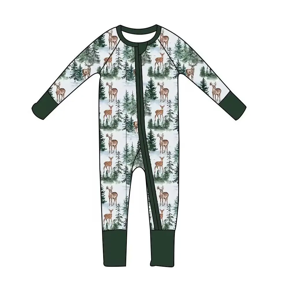 

Boutique Baby Boys Milk Silk Romper Zipper Long Sleeves Wholesale Clothes for Children
