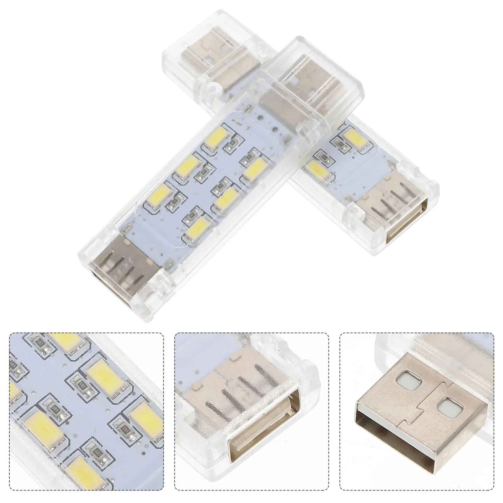 

2pcs Laptop LED Lamp Rechargeable USB Computer Light Night Light LED Light