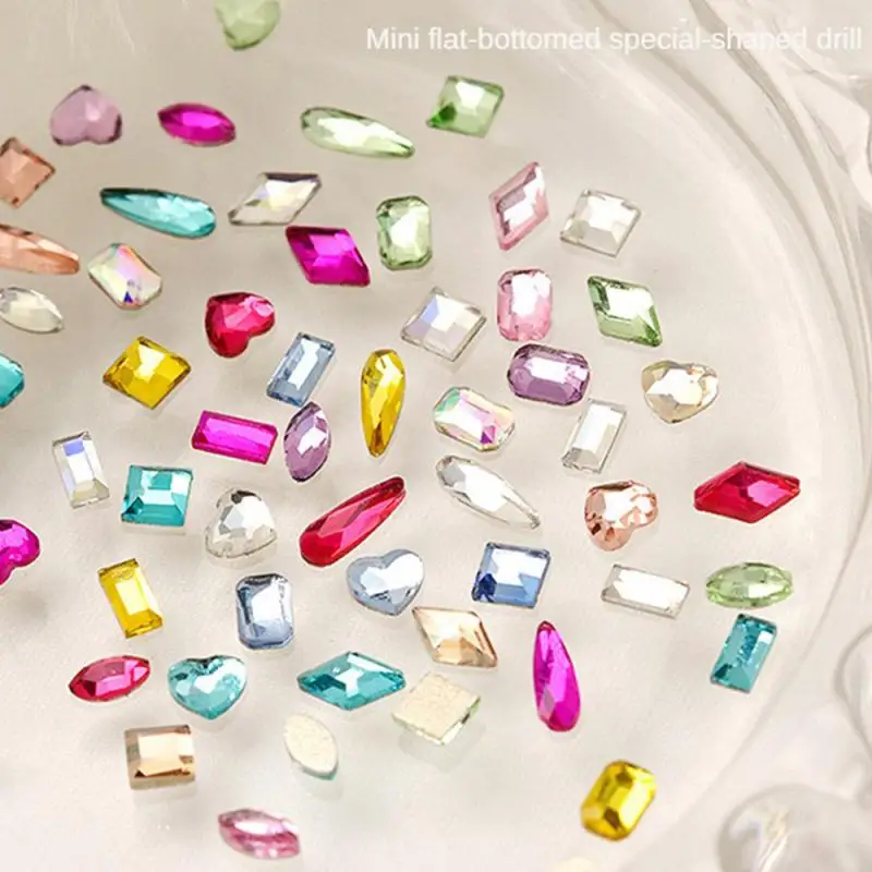 Мини-сердце с плоским основанием для ногтей Фотоэлементы Горячие стеклянные