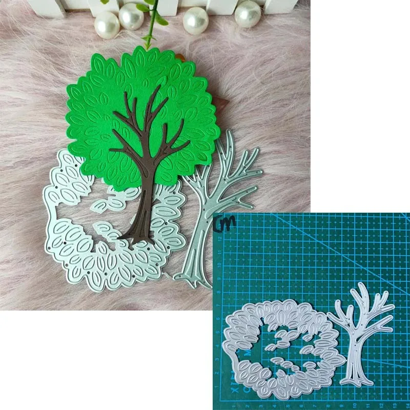 Металлические Штампы Для Скрапбукинга Мотивы Деревьев И Океанских Волн