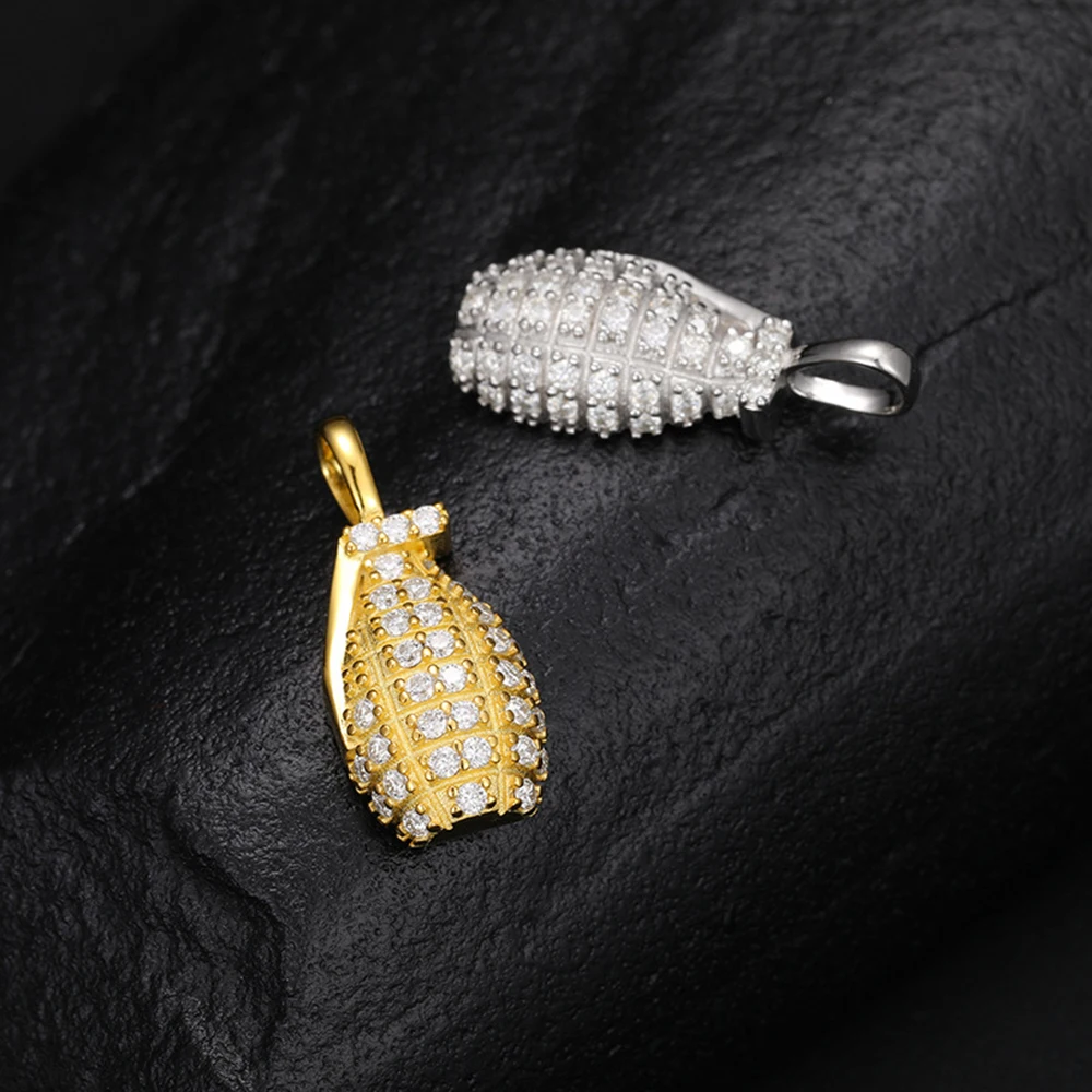 Grenade Moissanite Necklaces for Women S925 Silver Pendant Men Hip Hop Jewelry Pass Diamonds Tester With GRA Free Ship