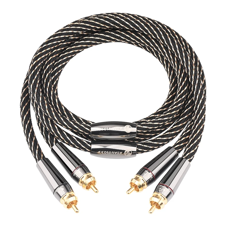 HIFI Стерео аудиокабель RCA 6N OFC штекер-штекер 2RCA к с позолоченным разъемом для