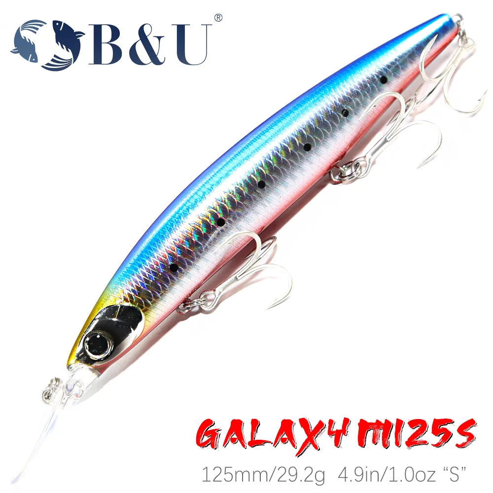 B &amp U 125 мм тонущая приманка для морской рыбалки гольяна ультра длинная морского