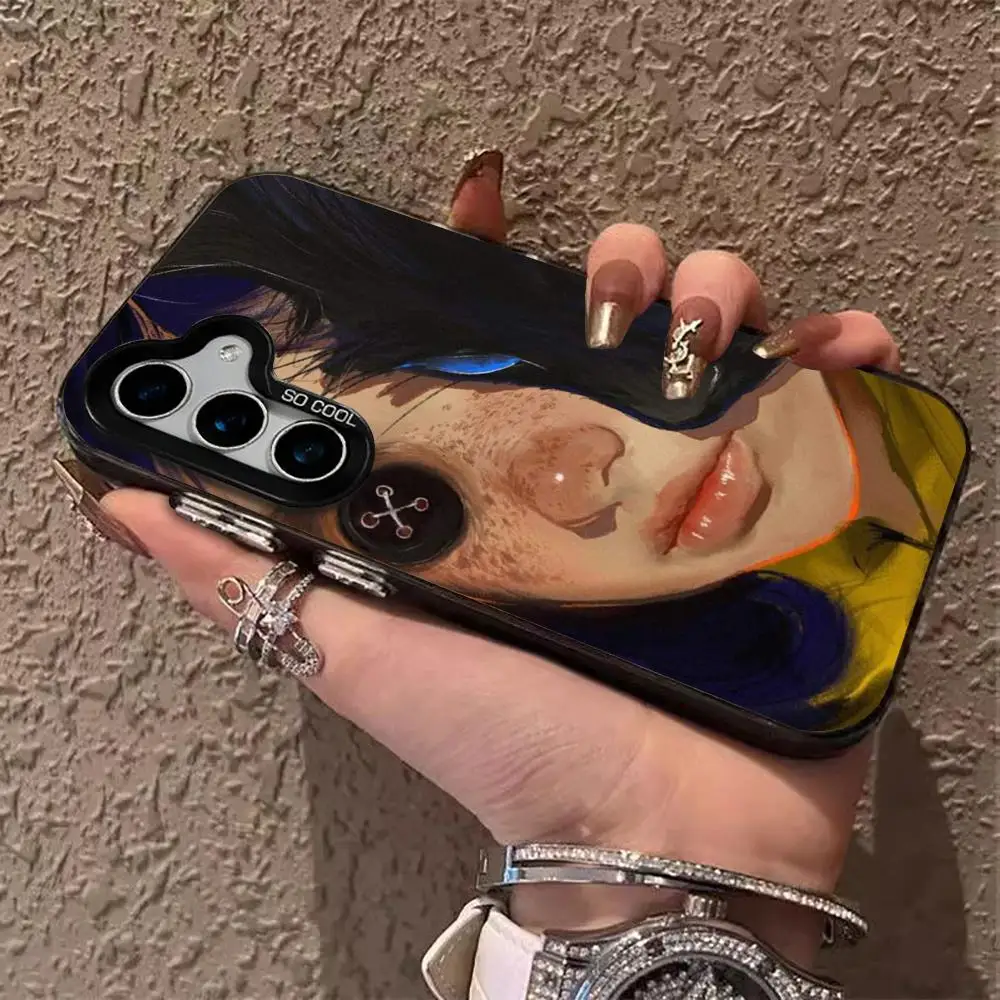 Модный чехол для телефона с фильмом C-coraline IMD цветной серебряный Samsung Galaxy S25 S24 S23 S22