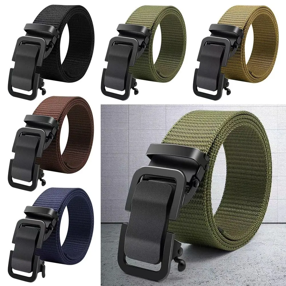 

Brand Simple Wild Style Business Casual Canvas Strap Weave Waist Band Automatic Buckle Waistband Nylon Braided Belt