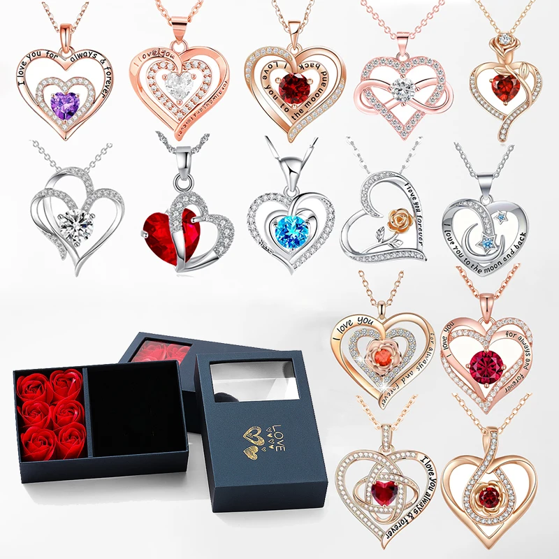 Ожерелье С Подвеской В Виде Циркония 6 Розами Романтический Подарок Для Жены