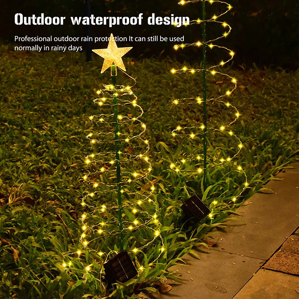 

Solar Led Light Christmas Tree Decorations Solar Powered String Lights New Year 2023 Ornaments for Balcony Garden Garland Decor