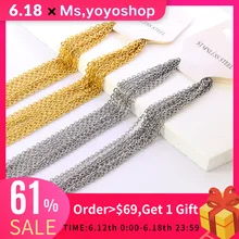 LUXUKISSKIDS Stainless Steel Chains Necklace Woman 10pcs/lot Bulk Wholesale DIY Rolo 2mm Chain No Fade Choker For Jewelry Making