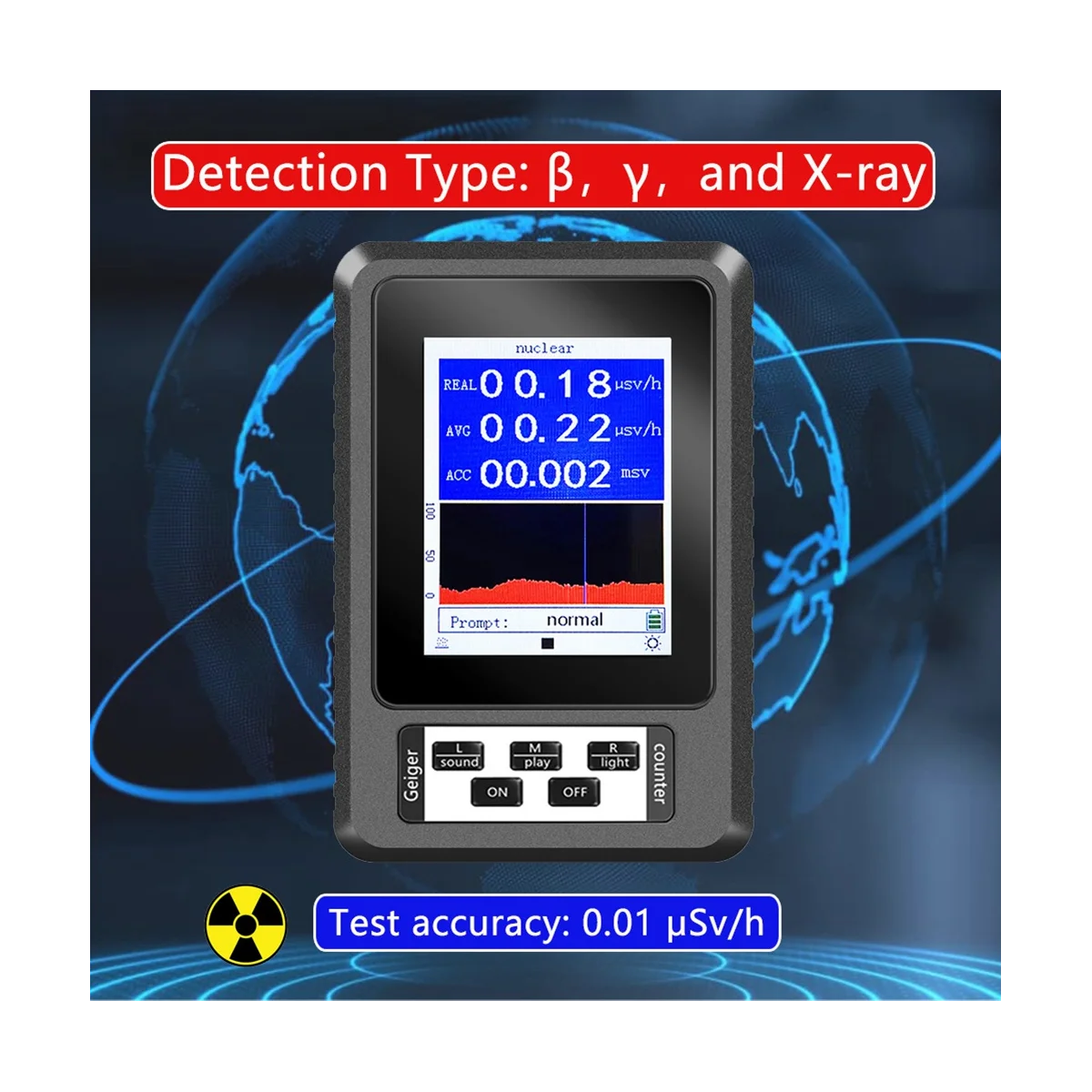 Счетчик Гейгера детектор ядерного излучения β Y рентгеновского в режиме