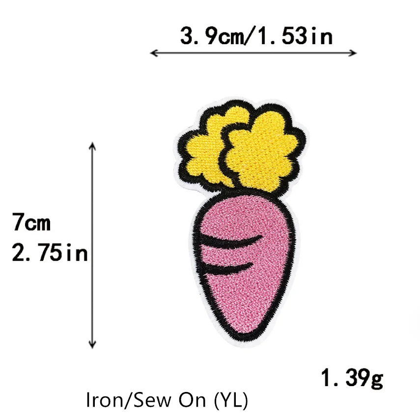 Набор из 10 вышитых нашивок с фруктами