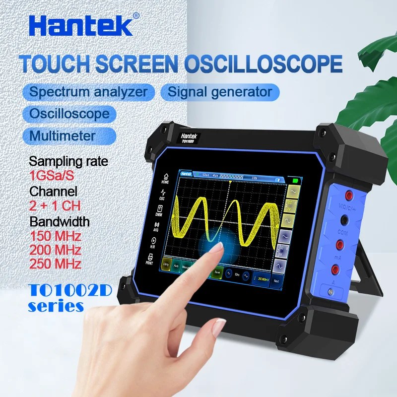 

Hantek Full Touch Screen Tablet Digital Oscilloscope TO1152D/TO1202D/TO1252D 1GSa/s Sample Rate 8M Storage
