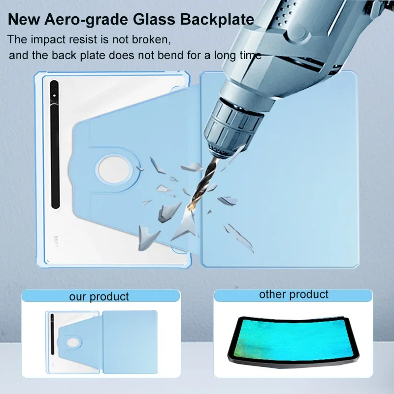 360 ° Вращающийся акриловый чехол для Samsung Tab S6 Lite 10 4 дюйма A8 5 S7 S8 11 FE Plus 12