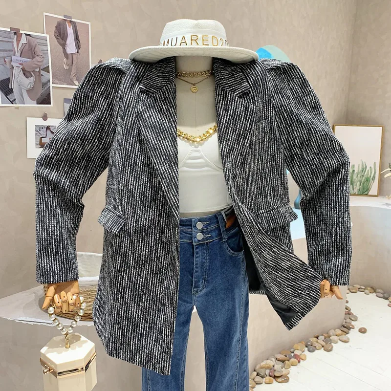 

Новинка, женская одежда, осень 2022, одежда в западном стиле, куртки, повседневное Свободное пальто в стиле ретро с пышными длинными рукавами