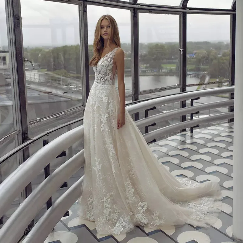 

Женское свадебное платье It's yiiya, белое шифоновое платье без рукавов с кружевной аппликацией на лето 2021