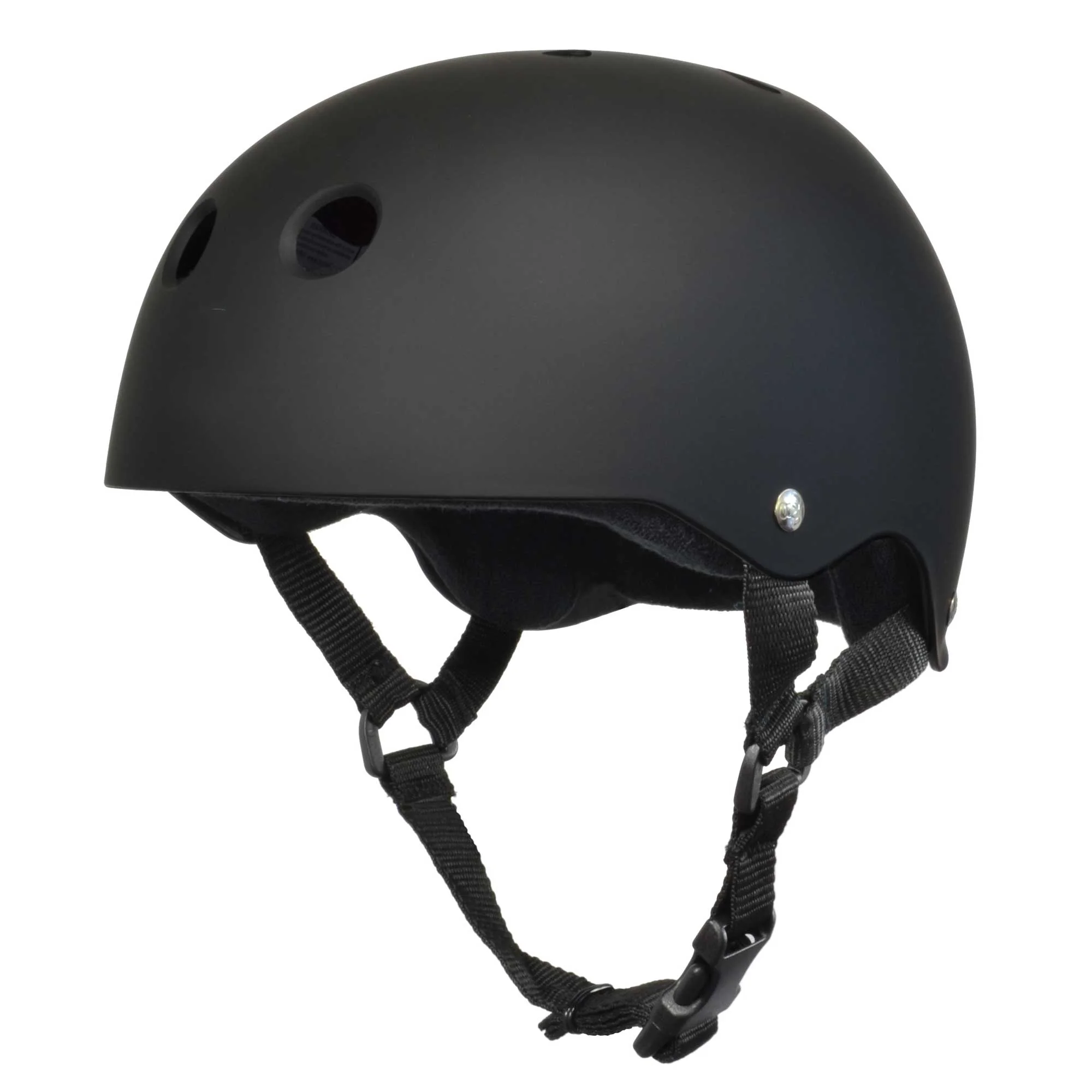 

Skater Hardened Skate Helmet with Sweats aver Liner, Black Rubber - Medium