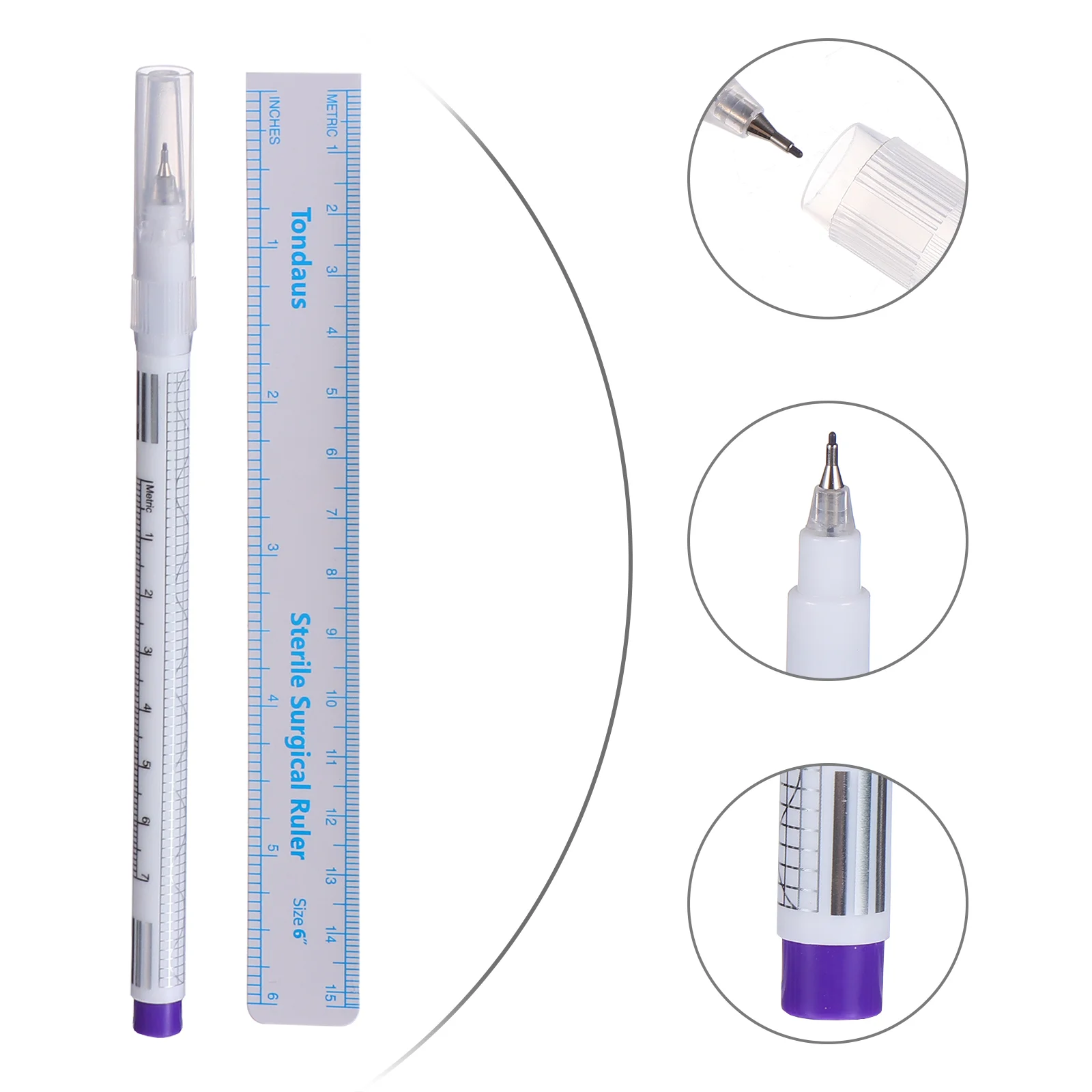

20pcs Marker Pen Stencil Pen Skin Marker with Paper Ruler Waterproof Markers for Skin,, Lips 0. 5mm