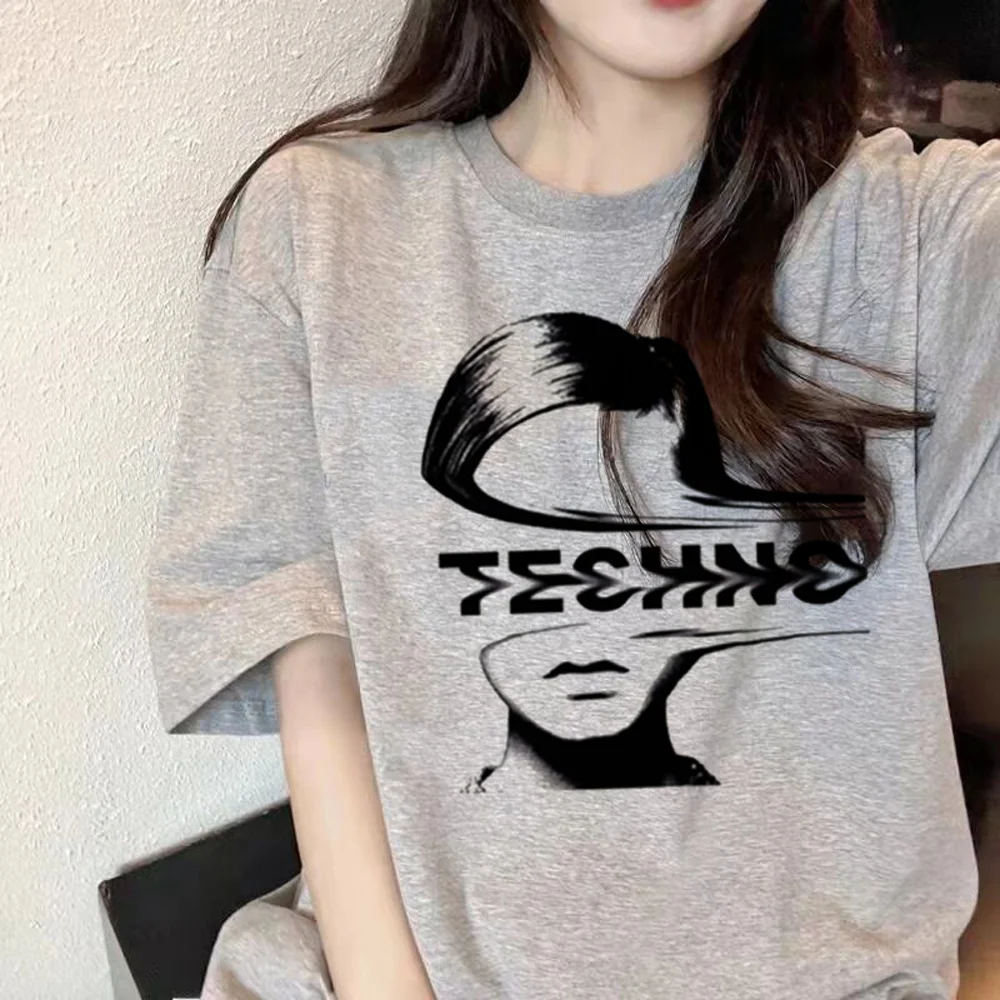 

techno t shirt women Y2K Tee girl 2000s manga streetwear clothes