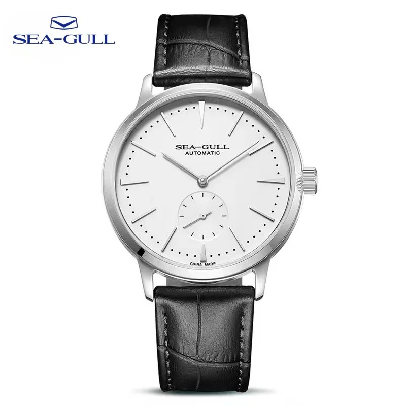 Фото Новые механические часы Seagull, деловые автоматические мужские часы, роскошные мужские часы с датой и ремешком из натуральной кожи, мужские часы на День святого Валентина №4