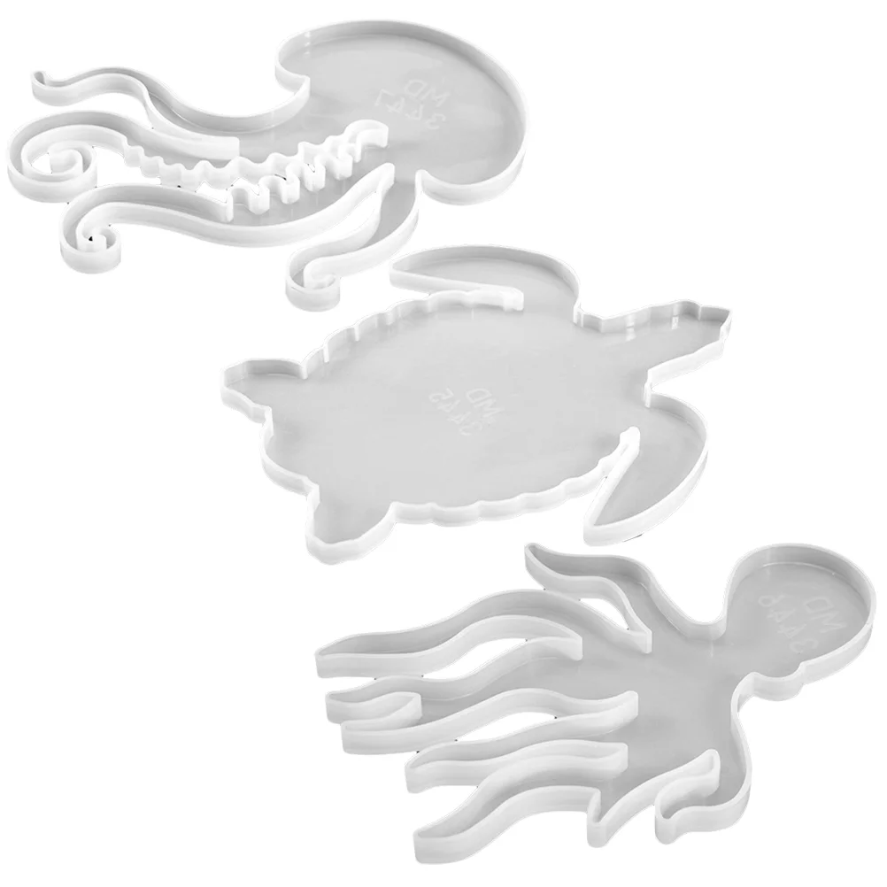 

3Pcs Silicone Casting Mold Reusable Epoxy Ocean Animal Mold DIY Silicone Mold Crafting Mold