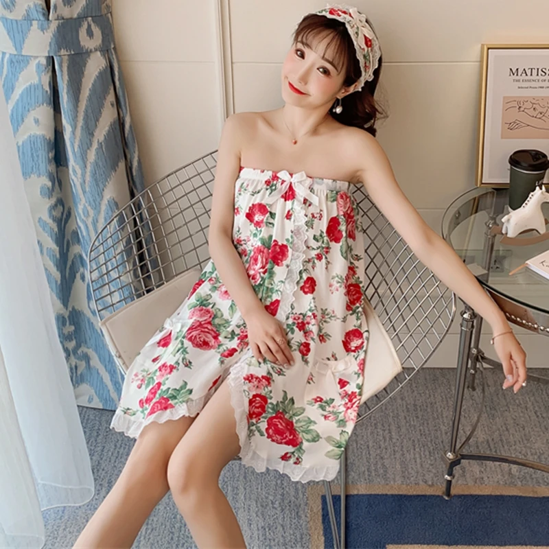2024 летнее хлопковое пикантное мини-платье с цветочным принтом банное полотенце