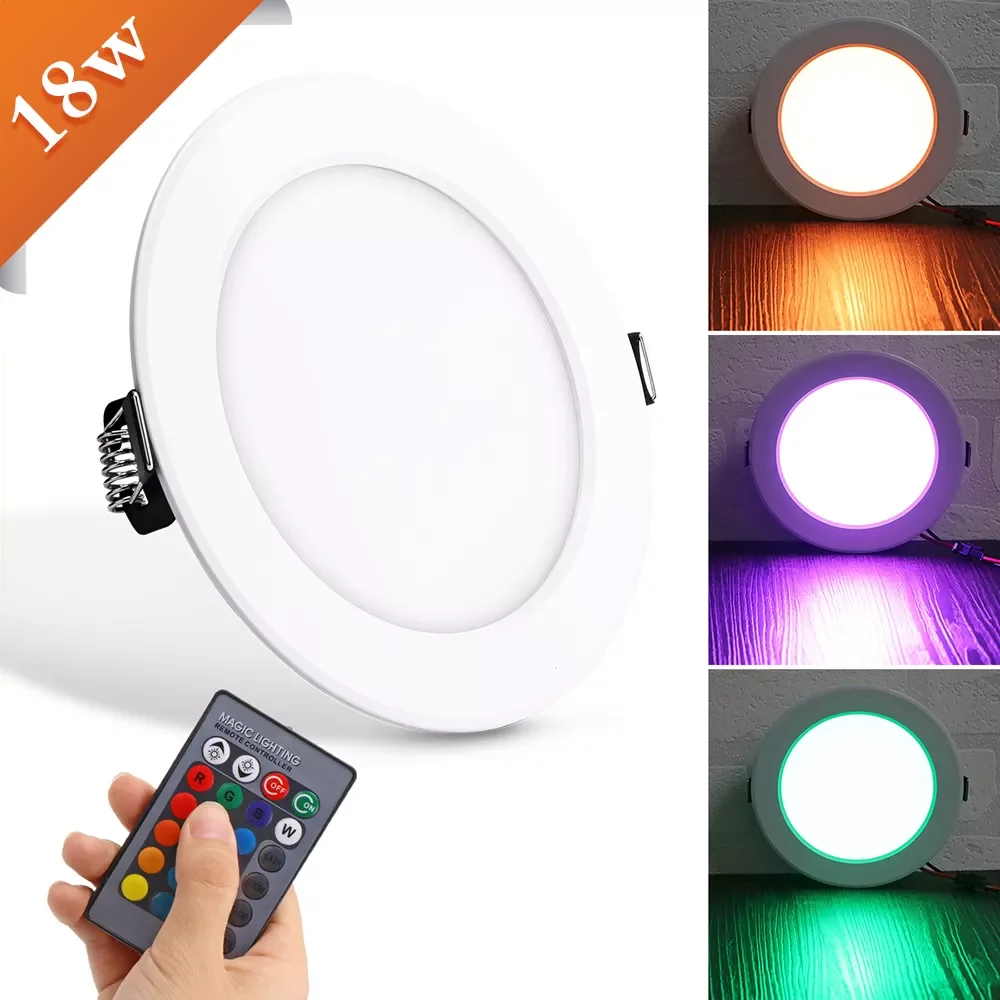 Panel Light Round18W 3 Model LED Lamp Double Color Panel Light RGB With Remote Control  LED Panel Global Lighting