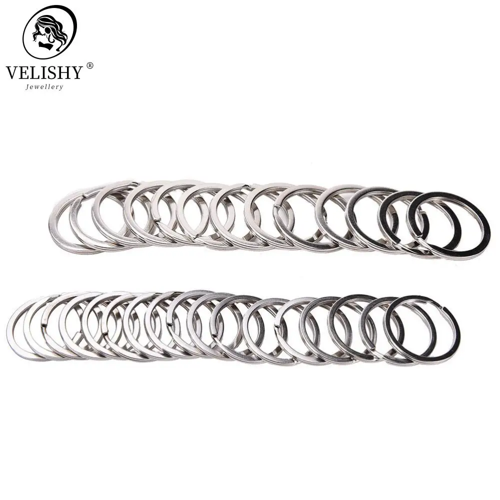 

Оптовая продажа, 100 шт., круглый брелок из нержавеющей стали, посеребренный Круглый 25 мм, «сделай сам», женские и мужские ювелирные изделия