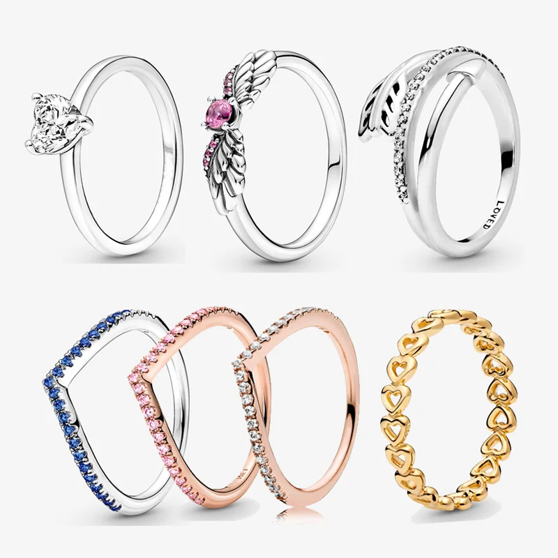 Кольцо со стрелками из серебра 925 пробы, кольцо в форме сердца, яркое кольцо для желаний, Женское кольцо, модное обручальное кольцо
