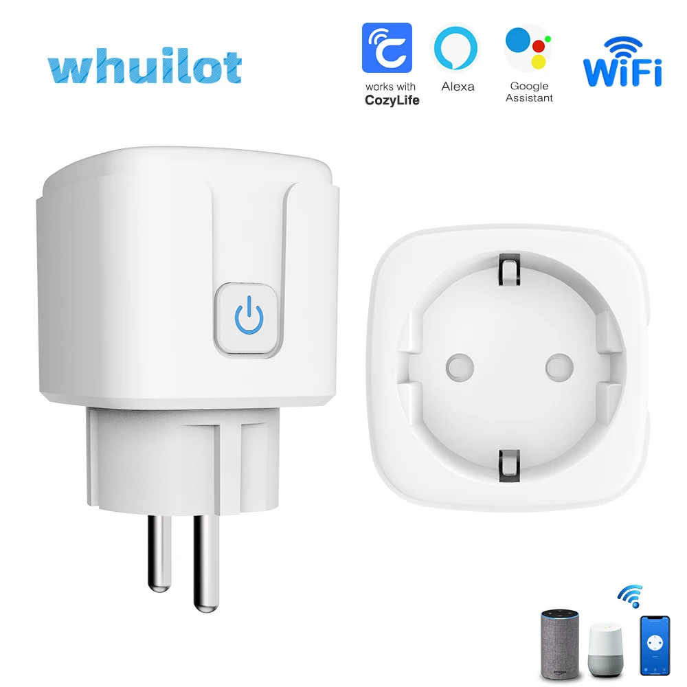 

WHUILOT Smart Wifi Power Plug EU FR 16A Cozylife Tuya Wireless Monitor Timing Socket Outlet Works With Alexa Echo Google Home