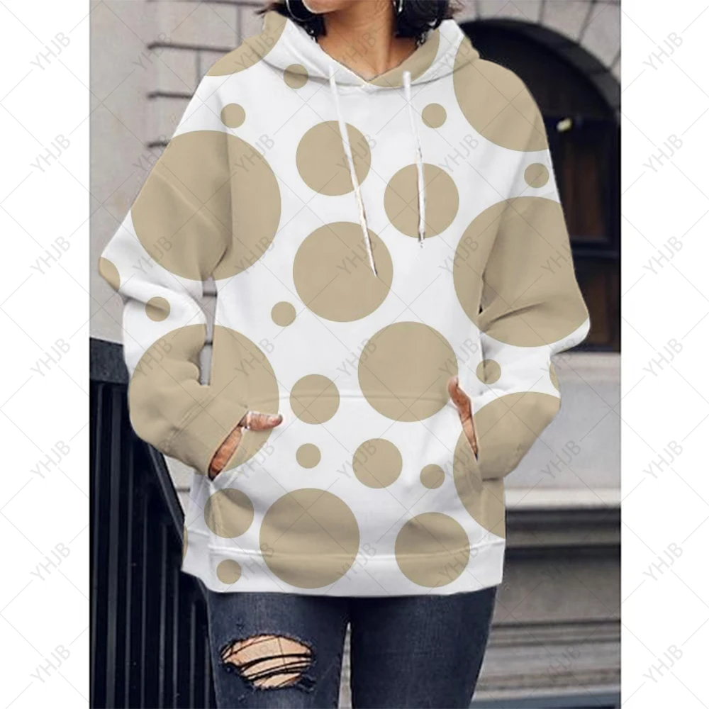 

Y2k Dot Print Hoodies Women Casual Oversized Long Sleeve Sweatshirts Streetwear Hip Hop Gothic Autumn Woman Hoodies Tops
