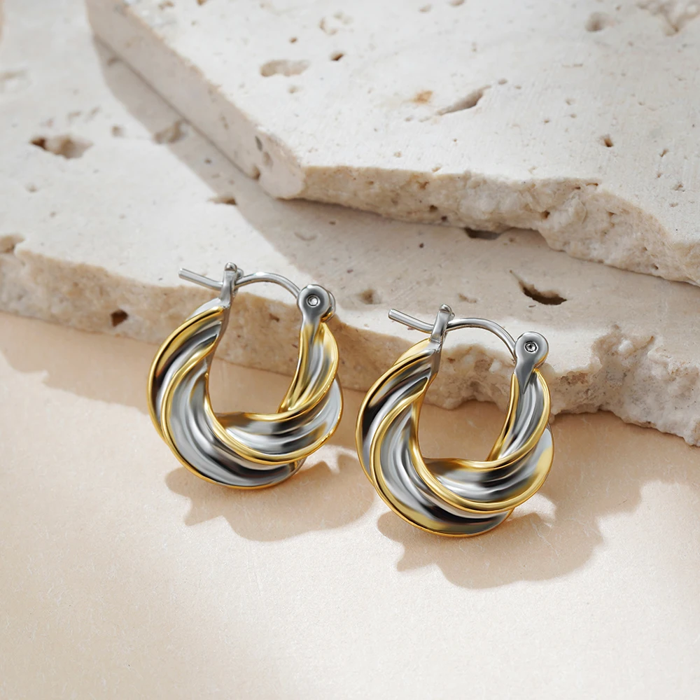 Панк-рок твист разноцветные массивные круглые серьги с круглой пряжкой для ушей