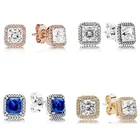 Женские серьги-гвоздики из серебра 925 пробы, с фианитом