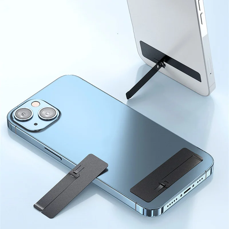 

0.6mm Ultra Thin Invisible Phone Holder Stand Desktop Stainless Steel Foldable Mobile Phone Back Sticker Bracket Desk Kickstand