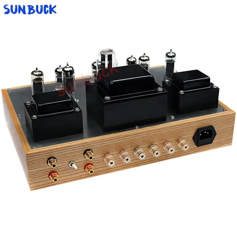 Фото Ламповый усилитель SUNBUCK 6P14 push-pull 6N3 6N1, стерео 2.0, 15 Вт, 3-полосный, сбалансированный, класс А, на вакуумных лампах 6P14, аудиоусилитель №1