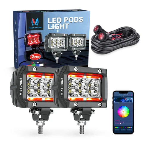 MICTUNING 2 шт. светодиодный рабочий фонарь, точечный/противотуманный фонарь, водонепроницаемые внедорожные фонари, супер яркий для грузовиков, квадроциклов UTV