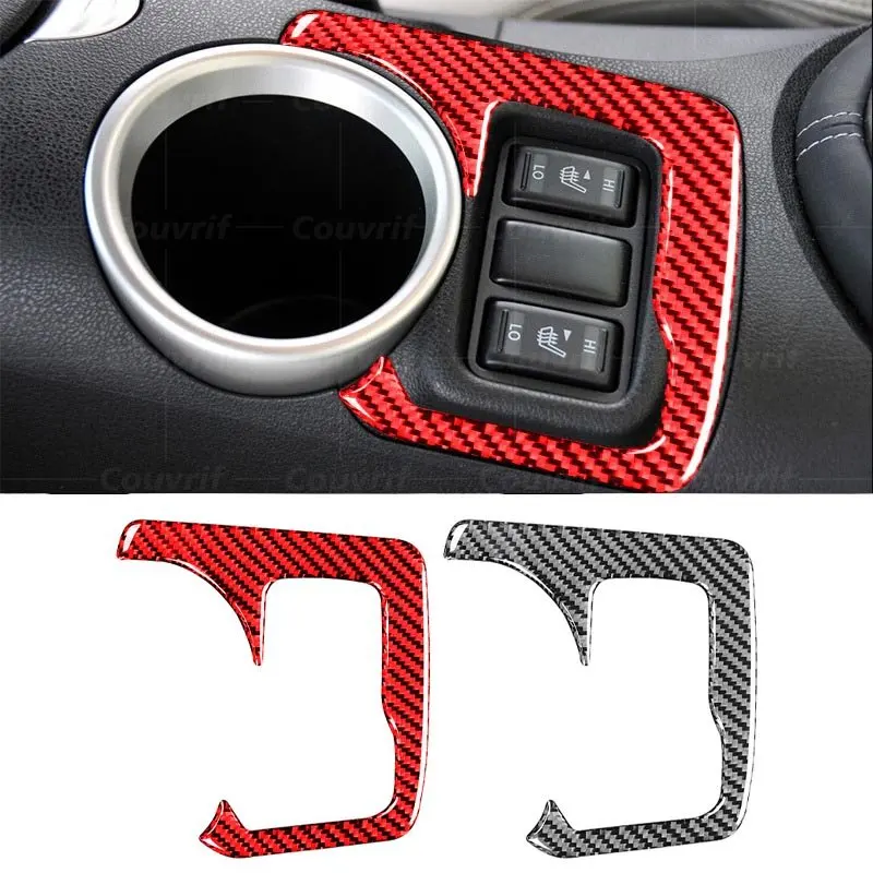 

Carbon Fiber Cover for Nissan 370Z Z34 Nismo 09-20 Central Control Car Seat Heating Button Panel Decorative Stickers Accessories