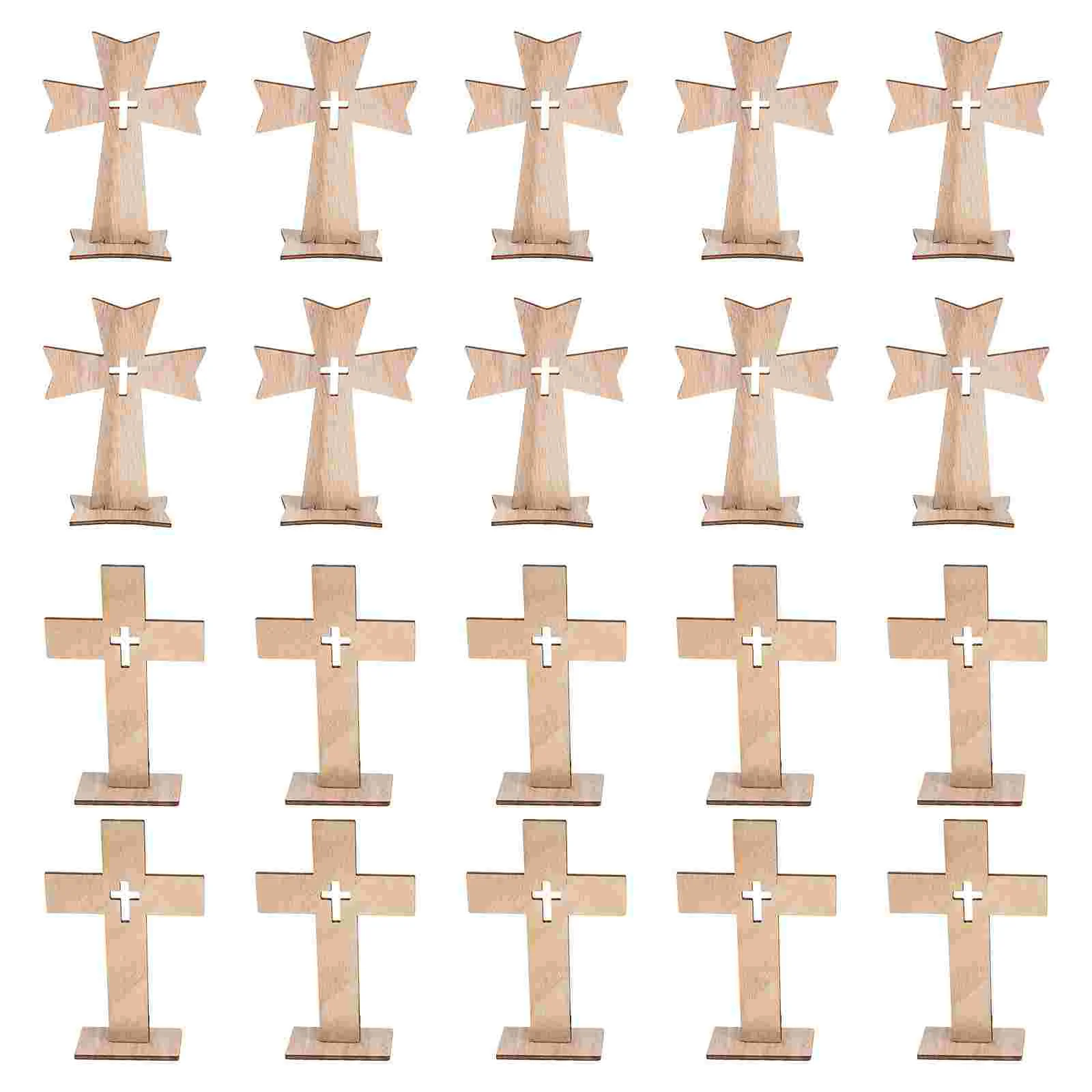 

20 Sets Wood Cross Unfinished Mom Gifts Gift Bags Set Modern Home Decor Desktop Decor Cross Ornament Statue Crucifix Cross Charm