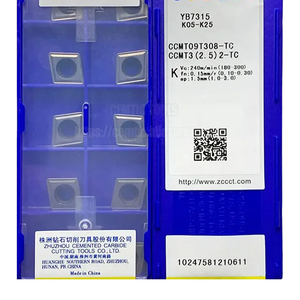

CCMT09T308-TC YB7315 CCMT 09T308 TC YBD152C ZCC CNC Turning Carbide Inserts
