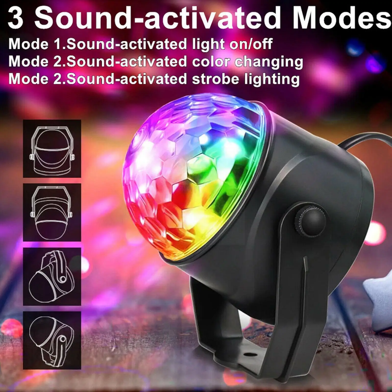 

Light Rotating Colorful Strobe Projection Light Stage Ball Projector Disco Light Lights Stage Colorful Rotating Lamp Led Q3o1