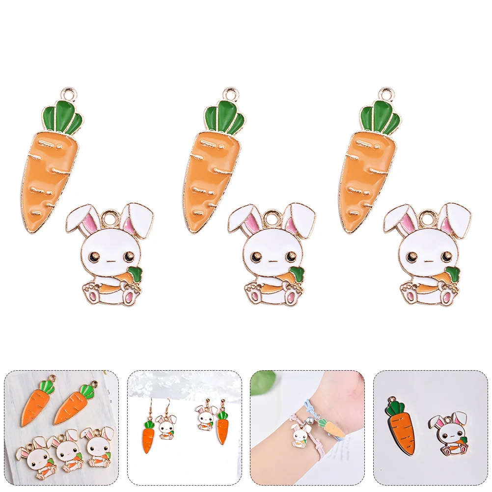 

Charms Easter Pendants Necklace Enamel Pendant Rabbit Jewelry Bracelet Making Animal Alloy Earring Kids Bunny Decorative