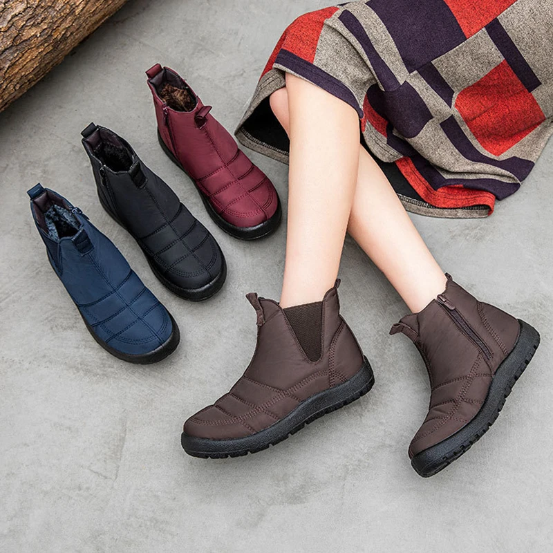 New Women Boots 2022 Fashion Waterproof Snow Boots For Winter Shoes Women Casual Lightweight Ankle Botas Mujer Warm Winter Boots