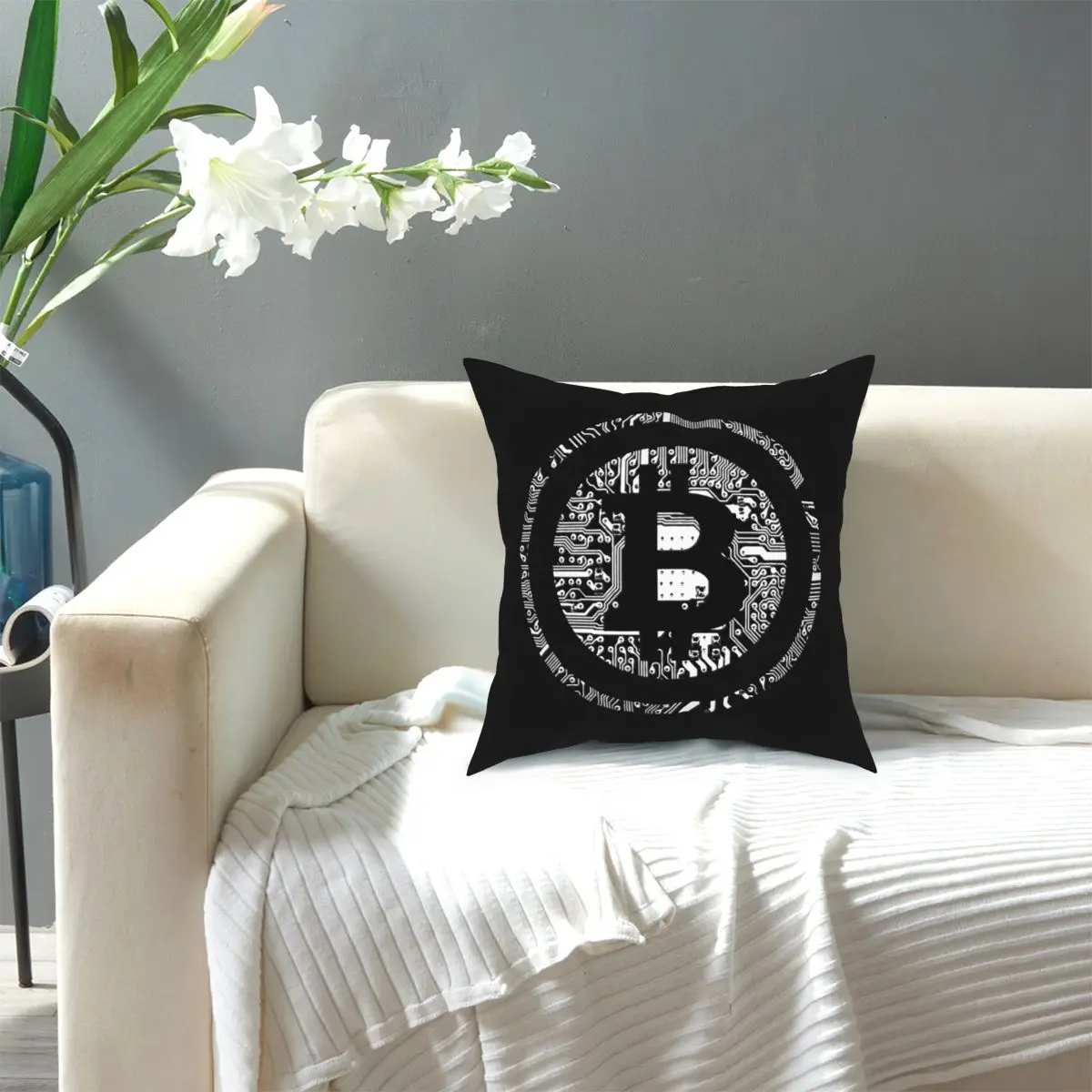 Promote Financial Revolution Bitcoin Crypto Pillowcase Soft Polyester Cushion Cover Decor Throw Pillow Case Home 45X45c |