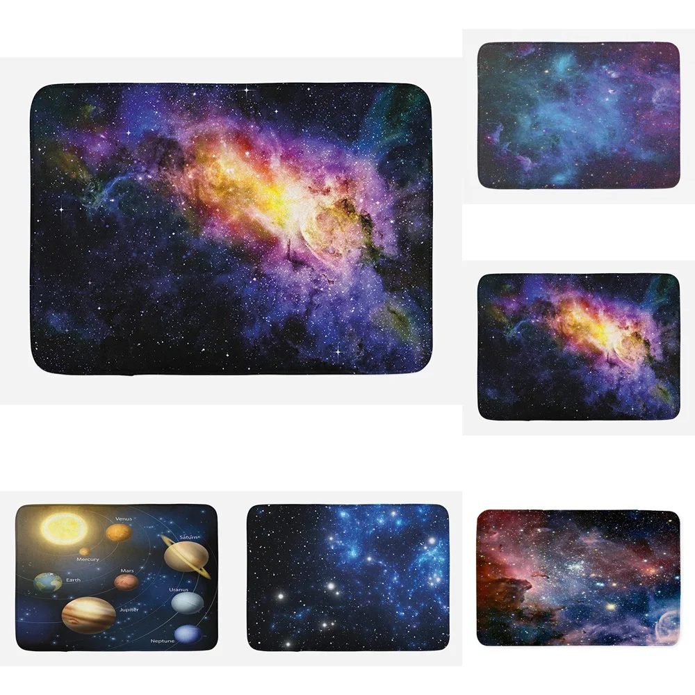 

Outer Space Bath Mat Galaxy Star Celestial Planet Universe Milky Way Bathroom Rug Kitchen Carpet Bedroom Indoor Doormat Foot Pad