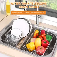 New Expandable Dish Drying Rack Over The Sink Kitchen Stainless Steel Dish Drainer in Sink or on Counter Kitchen Tools EL