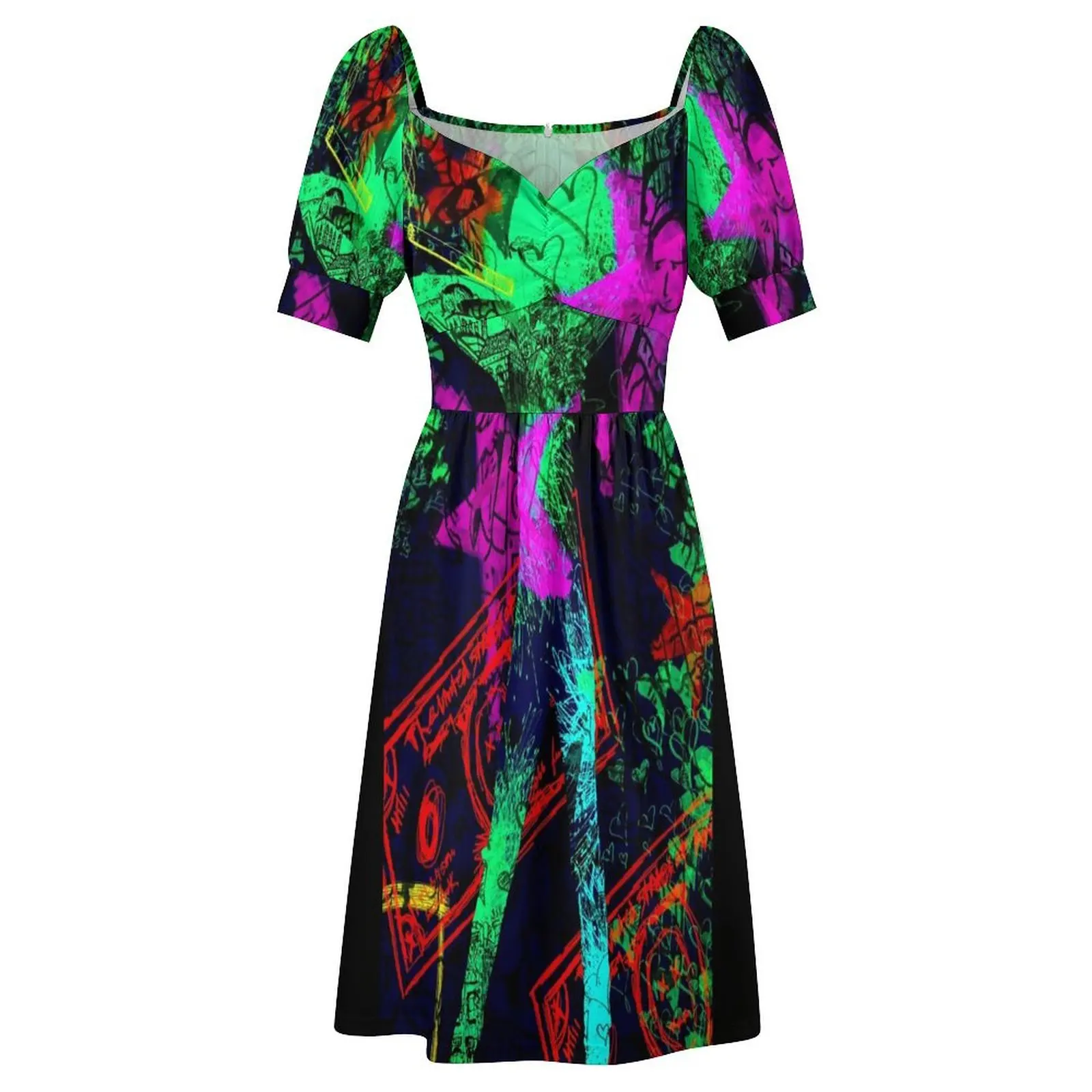 Neo Pop Art Blacklight платье из полиэстера