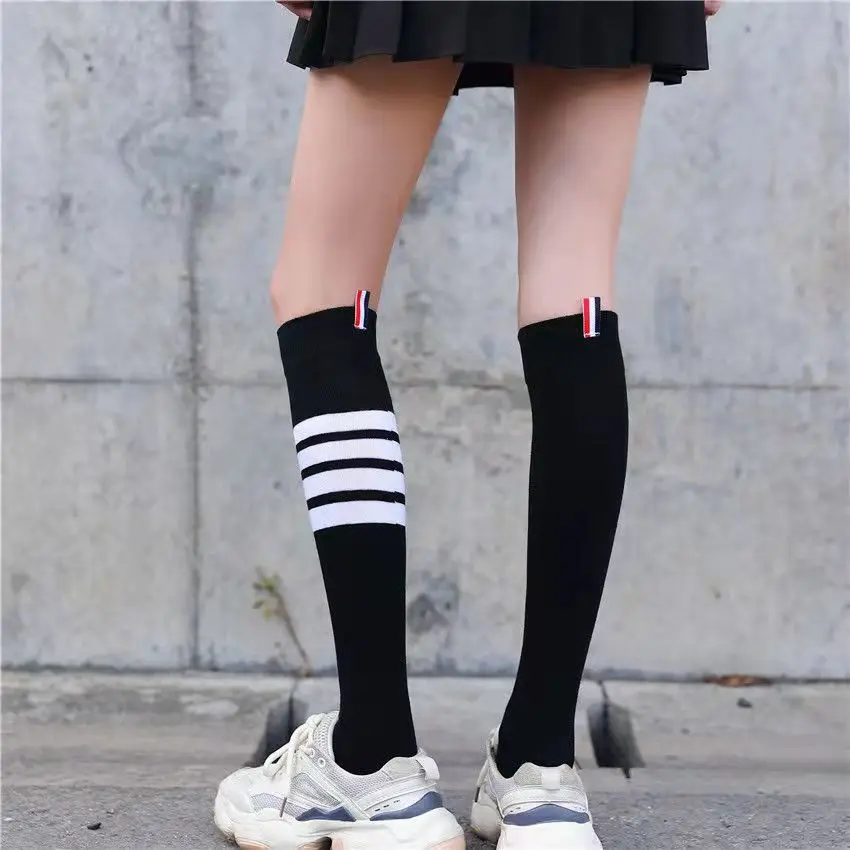 2022 Summer New Striped Women's Tube Socks JK Trend Knee-high Calf Socks Fashion Japanese Korean College Style Short Skirt Socks
