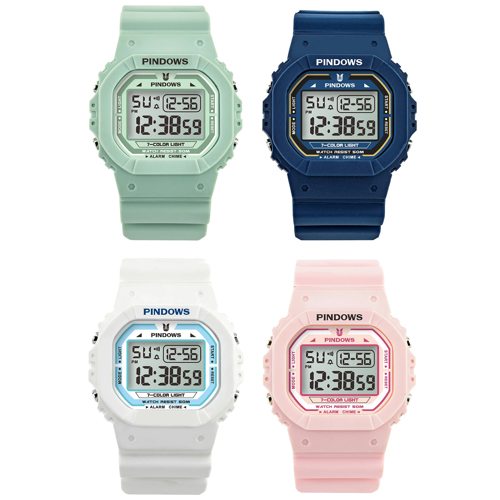 Fashion Digital Watch Women Brand Waterproof  Lady Sport Wristwatch Rectangular Design Colors Backlight Girl Youth Hand Clock enlarge